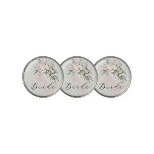 Coquette Blush Bow Rose Wisteria Bouquet Golf Ball Marker
