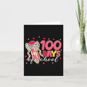 Coquette Bow 100 Days Of School Pencil Girls Kids  Card