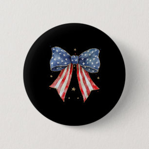 Coquette Bow 4th Of July Us Flag God Shed His Grac Button