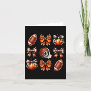 Coquette Bow American Footll Game Day Thanksgiving Card