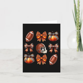 Coquette Bow American Footll Game Day Thanksgiving Card