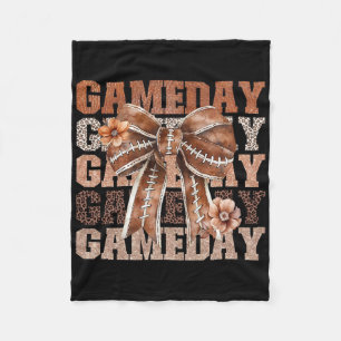 Coquette Bow American Footll Game Day Thanksgiving Fleece Blanket