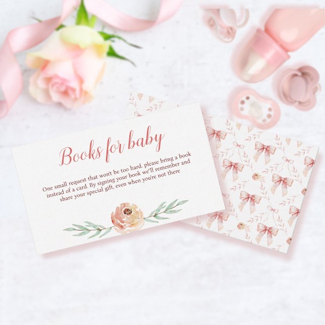 Coquette Bow and Florals Books for Baby Card (Creator Uploaded)