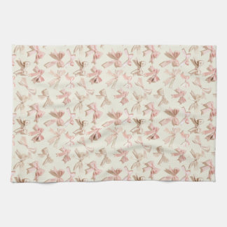 Coquette Bow Apron | Blush Pink Ribbon Pattern Kitchen Towel