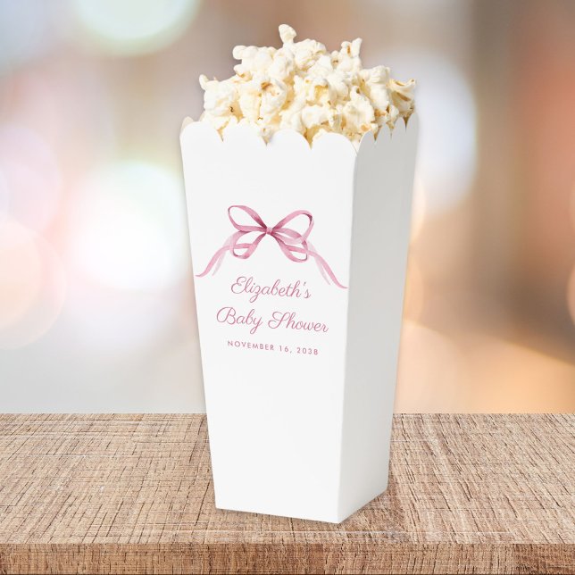 Coquette Bow Baby Girl Shower Favor Boxes (Creator Uploaded)