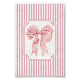 Coquette Bow Baby Nursery Wall Art Print