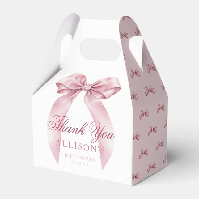 Coquette Bow Baby Shower Favor Boxes – Elegant Pin (Back Side)
