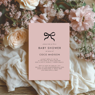 Coquette Bow Baby Shower Invitation Girl Invite