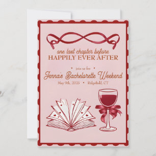Coquette Bow Bachelorette Invitation 5x7 custom