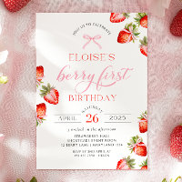 Coquette Bow Berry First Strawberry First Birthday