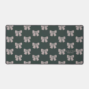 Coquette Bow Black & Pink Glow at Your Own Pace Desk Mat