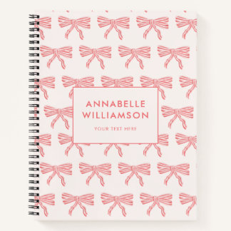 Coquette Bow Blush Pink Notebook