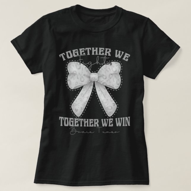 Coquette Bow Brain Tumor Awareness Aesthetic T-Shirt (Design Front)
