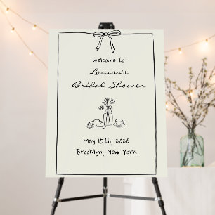 Coquette Bow Bridal Shower Brunch Welcome Sign