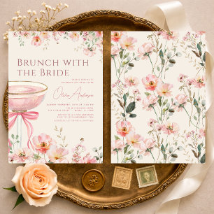 Coquette Bow Brunch with The Bride Bridal Shower Invitation