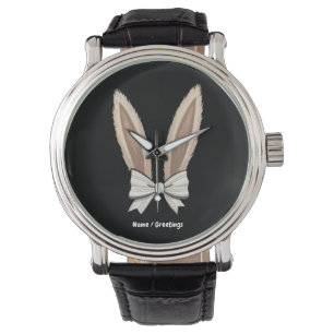 Coquette Bow Bunny Ears Cute Rabbit Happy Easter Watch