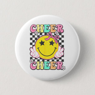 Coquette Bow Cheer Cheerleader Cheerleading Women Button