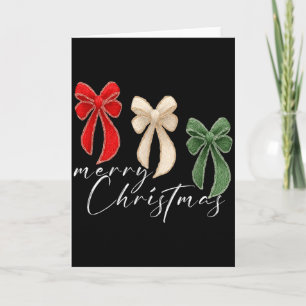 Coquette Bow Christmas Funny Retro Gift Tee Women, Card