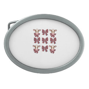 Coquette Bow Christmas Highland Cow Santa Cute Xma Belt Buckle