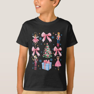 Coquette Bow Christmas Nutcracker Ballet Festive W T-Shirt
