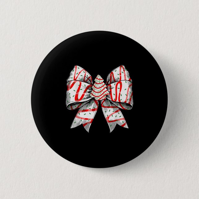 Coquette Bow Christmas Tree Cake Christmas Vibes G Button (Front)