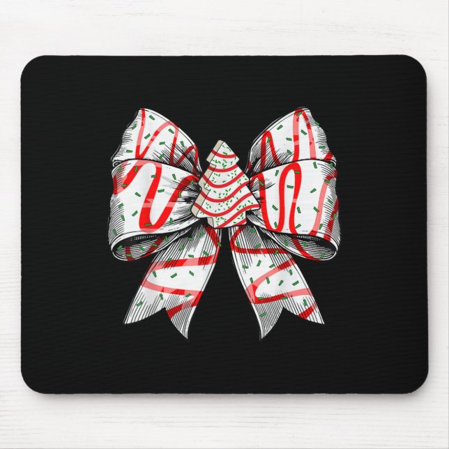 Coquette Bow Christmas Tree Cake Christmas Vibes G Mouse Pad (Front)