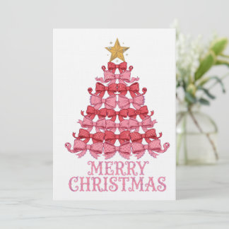 Coquette Bow Christmas Tree - Pink Bow Invitation