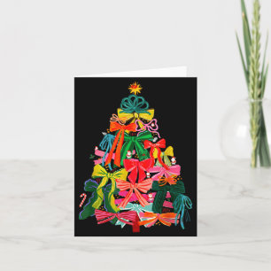 Coquette Bow Christmas Tree Preppy Christmas Girly Card