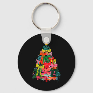 Coquette Bow Christmas Tree Preppy Christmas Girly Keychain