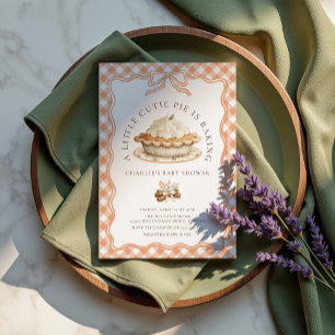 Coquette Bow Cutie Pie Fall Baby Shower Invitation