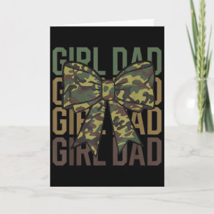 Coquette Bow Dad Of Girl Camo Camouflage Dad Hunti Card