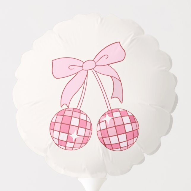 Coquette Bow Disco Cherry Balloon (Back)