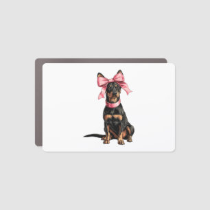 Coquette Bow Doberman Dog Mom Girl Pink Car Magnet