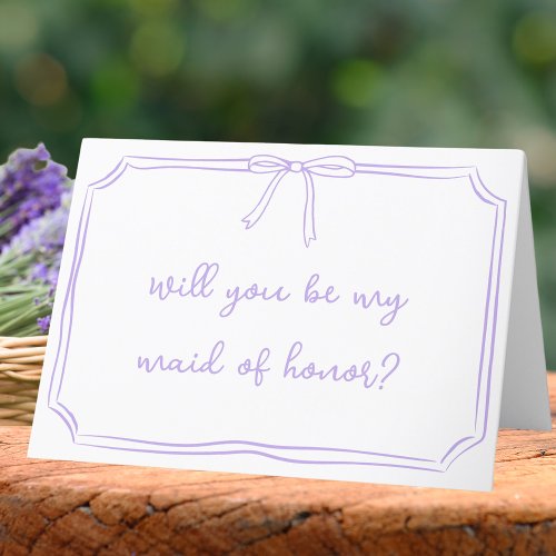 Coquette Bow Drawing Maid of Honor Proposal Card
