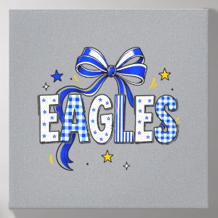 Coquette Bow Eagles School Sports Team Spirit Boys Canvas Photo Tile