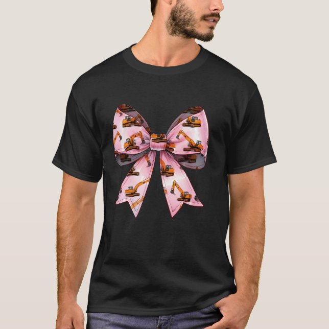 Coquette Bow Excavator Operator Construction HEO R T-Shirt (Front)