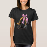 Coquette Bow Excavator Operator Construction HEO R T-Shirt
