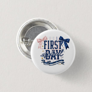 Coquette Bow First Day of School Preppy Women  Button