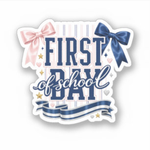 Coquette Bow First Day of School Preppy Women Sticker
