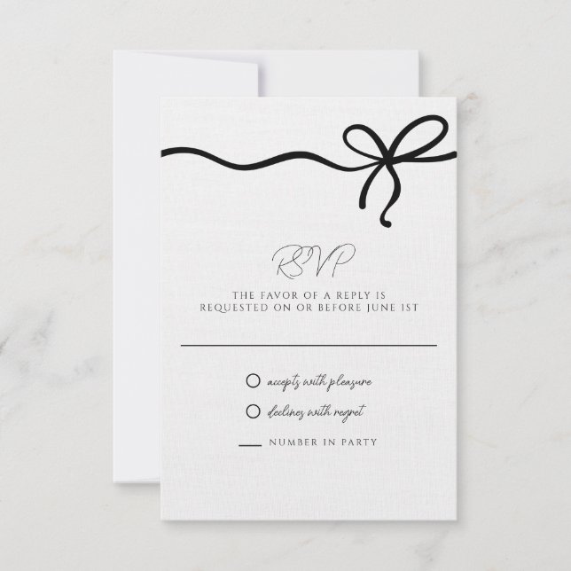 Coquette Bow Formal Wedding RSVP (Front)