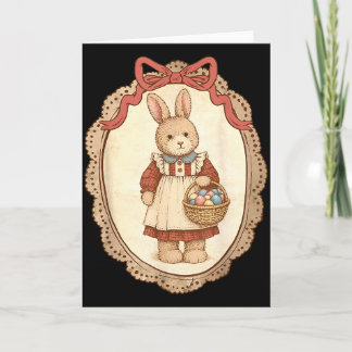 Coquette Bow Funny Bunny Eggs Rabbit Happy Easter  Card