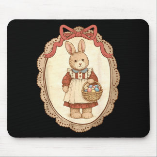 Coquette Bow Funny Bunny Eggs Rabbit Happy Easter  Mouse Pad