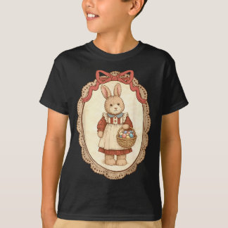 Coquette Bow Funny Bunny Eggs Rabbit Happy Easter  T-Shirt