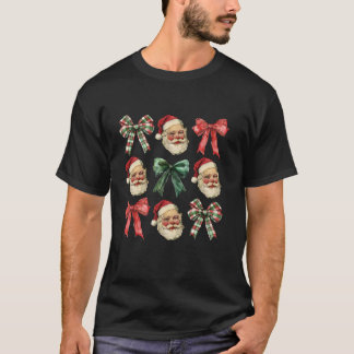 Coquette Bow Funny Santa Christmas Xmas Ornaments T-Shirt