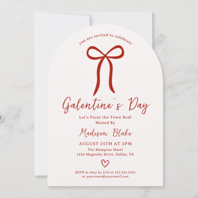 Coquette Bow Galentine's Day Invitation (Front)