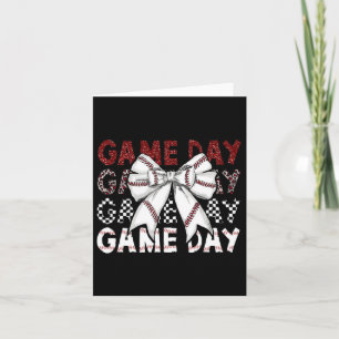 Coquette Bow Game Day Sell Softll Heart Love Mom L Card