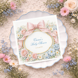 Coquette Bow Garden Girl Baby Shower Napkins
