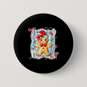 Coquette Bow Gingerbread Merry Christmas Xmas Paja Button