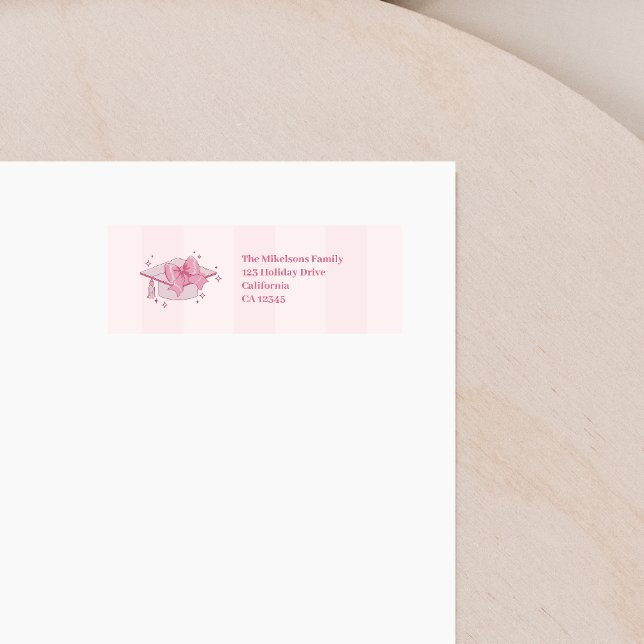  Coquette  Bow Graduatio Return Label (Creator Uploaded)