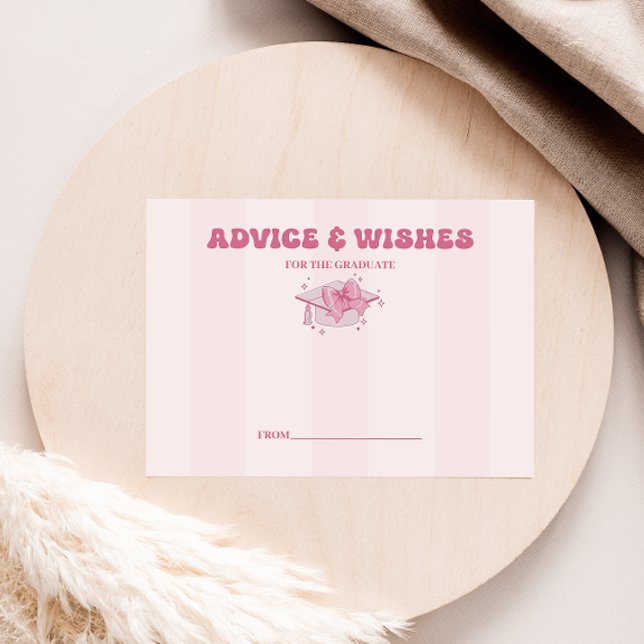  Coquette  Bow Graduation Advice and Whishes Enclosure Card (Creator Uploaded)
